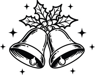 “Elegant Christmas Bells with Holly”