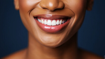 Obraz premium Radiant smile with glossy lips and perfect white teeth image