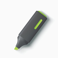 black marker with green ink on white