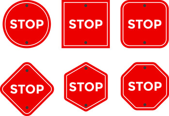 Stop sign icon set. Stop sign symbol. Ban icons. stop traffic symbol. traffic regulatory warning stop symbol
