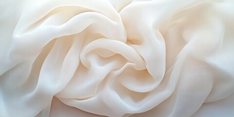 Obraz premium Elegant Delicate Ivory Fabric Drape Showcasing Luxurious Texture and Serene Aesthetic for Design Use