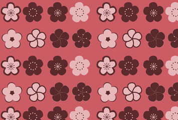 梅の花のシームレスパターン背景（和柄/正月/春/テキスタイル）