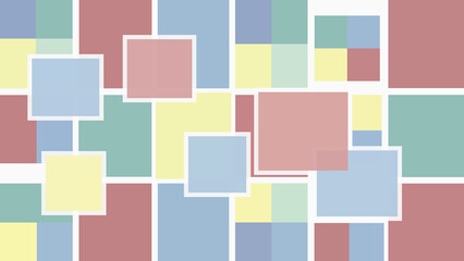 Abstract background with colorful squares and rectangles in pastel colors