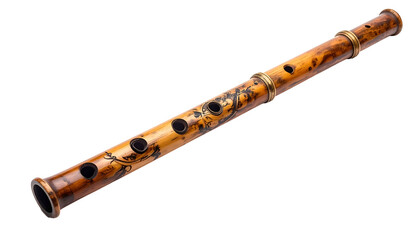 Fototapeta premium Detailed image of a bamboo wind instrument