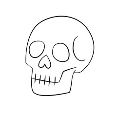 Simple Skull – Halloween Line Art Illustration