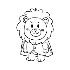 Lion Vampire – Halloween Line Art Illustration