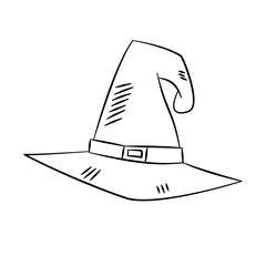 Witch Hat – Halloween Line Art Illustration
