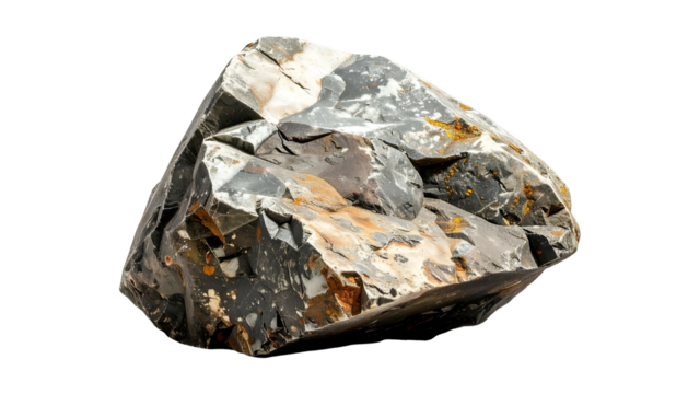 Rough, textured, mineral stone with dark, multi-colored hues