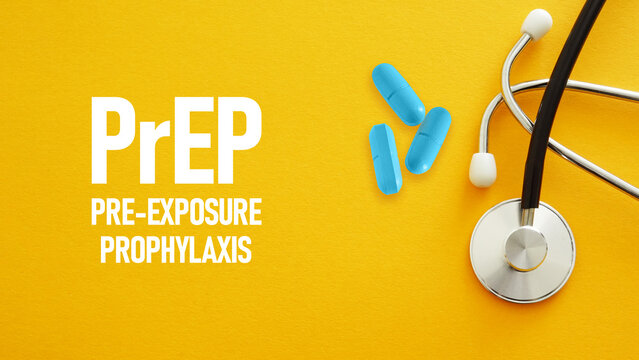 PrEP - pre-exposure prophylaxis blue pills as medicine taken to prevent getting HIV