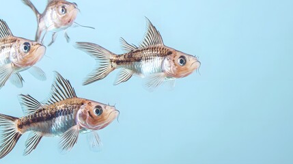 Freshwater Fish Swimming Gracefully in Clear Blue Water Habitat