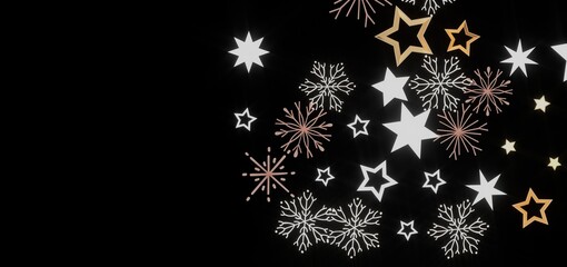 Beautiful winter holiday background with stars and snowflakes. Perfect for cards, websites, and more!