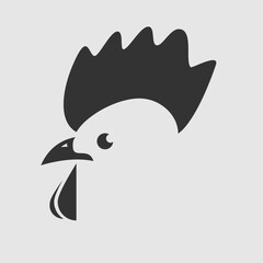 Minimalist Vector Illustration of Rooster