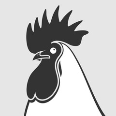 Minimalist Vector Illustration of Rooster