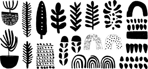 Abstract botanical fractal motifs for artistic designs