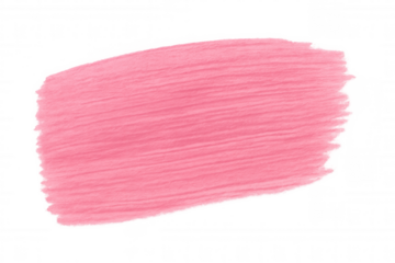 Abstract pink paint brush stroke texture creating an artistic element with isolated artwork on transparent background