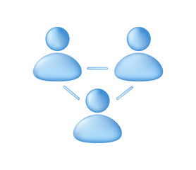 Social networking illustration 3D vector. People connected through digital devices symbolizing communication, online community, friendship, and sharing. Business Communication and Collaboration