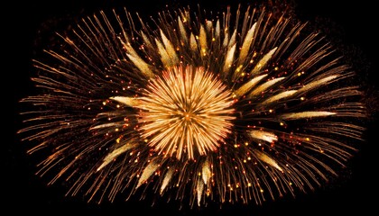 Beautiful illustration of colorful fireworks on plain black background. Colorful Fireworks in black sky background for New Year celebration concept.