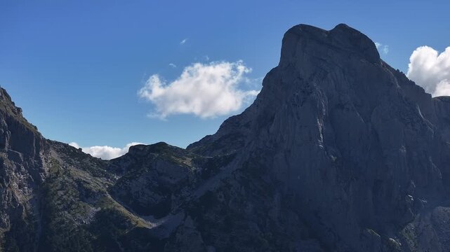 Aerial view of the Albanian Alps and Valbon&euml; Valley in northern Albania