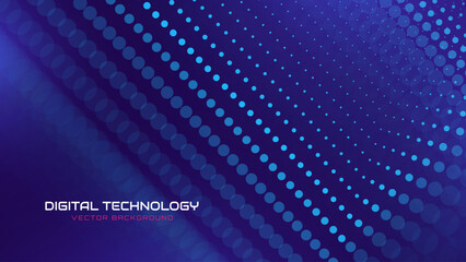 Blue Tech Digital Data Flow Vector Background. Big Data Technology Lines. Data Transmission Concept. High Speed Internet. Information Matrix Flow in Virtual Reality Cyberspace. Vector Illustration.