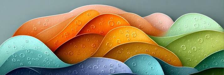 Abstract Textured Composition of Overlapping Dunes with Reflective Light Spots in Soft Harmony