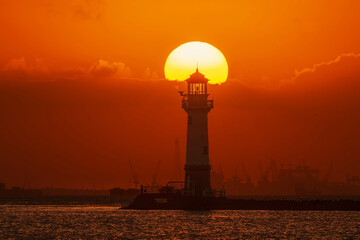sunset over the city