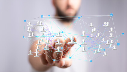 Social network, online community, global communication, digital connection, teamwork, collaboration, networking, interaction.