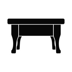 Elegant black vector silhouette illustration of a classic wooden table scalable eps graphic vector illustration white background