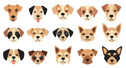 A collection of various dog breeds and their adorable faces.