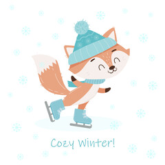 Obraz premium cozy winter card template