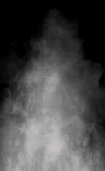 Realistic white smoke texture background floating against a black backdrop