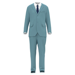 High quality 3d realistic render of men formal dress with tie and blazer