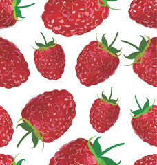 Seamless background with raspberry.eps