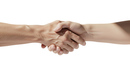 Two hands clasping firmly in a business partnership agreement