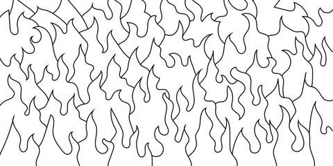 Stylized Flames Seamless Pattern Vector Illustration of Burning Fire for Graphic Design and Backgrounds