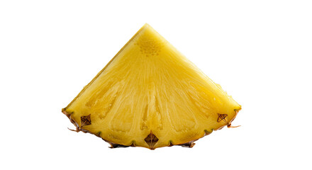 Fresh pineapple slice isolated on black background close up shot