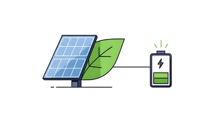 solar panel charging battery green energy concept