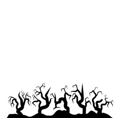 Horror Trees Silhouette Background