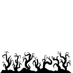 Horror Trees Silhouette Background