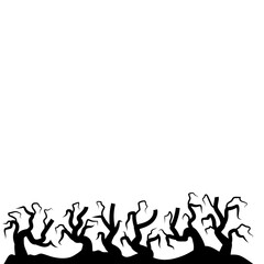 Horror Trees Silhouette Background