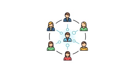 people network connection collaboration communication icons