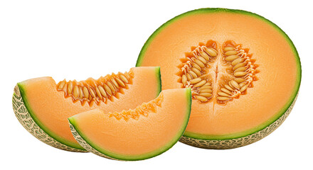 ripe melon isolated on white