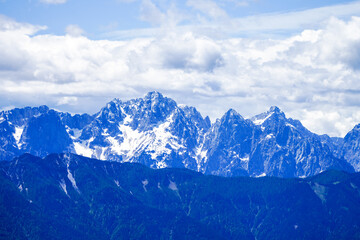 View of the surrounding landscape from the Gerlitzen Alpe. Nature on the Gerlitzen mountain in Carinthia near the Nockberge mountains.
