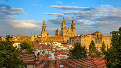 This impressive image captures the majesty of the Santiago de Compostela Cathedral as seen from the historic Plaza del Obradoiro © mourad habechi