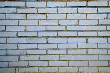 White brick wall. Abstract brick background texture. Brickwork made of white bricks.
