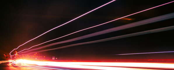 lights of cars with night