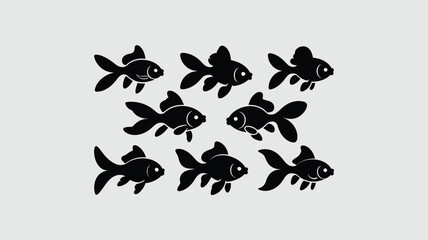 Minimalist black goldfish vector illustration scalable graphic design for aquatic themes eps file vector illustration white background