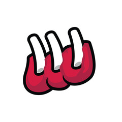 Simple Cartoon Style BBQ Ribs