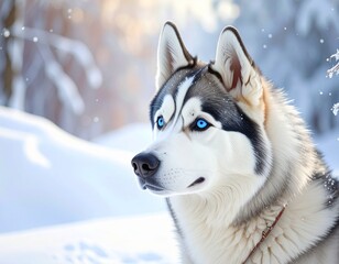 Fototapeta premium siberian husky puppy