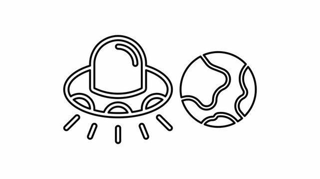 The spaceship icon is displayed on a white background.