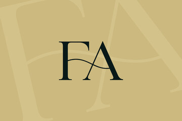 FA or AF letter logo icon design. Classic style luxury initials monogram.